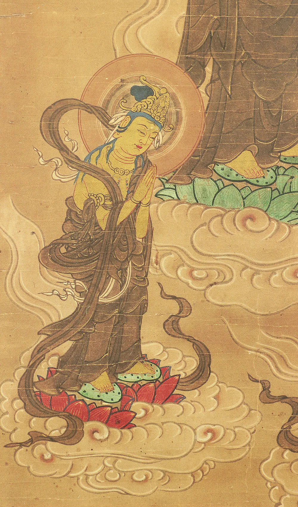 Print - 阿弥陀三尊来迎図 Amitabha Sanzon Raigou-zu with Original Box (Tomobako) / Japanese kakejiku kakemono hanging scroll RC623 - Image 10