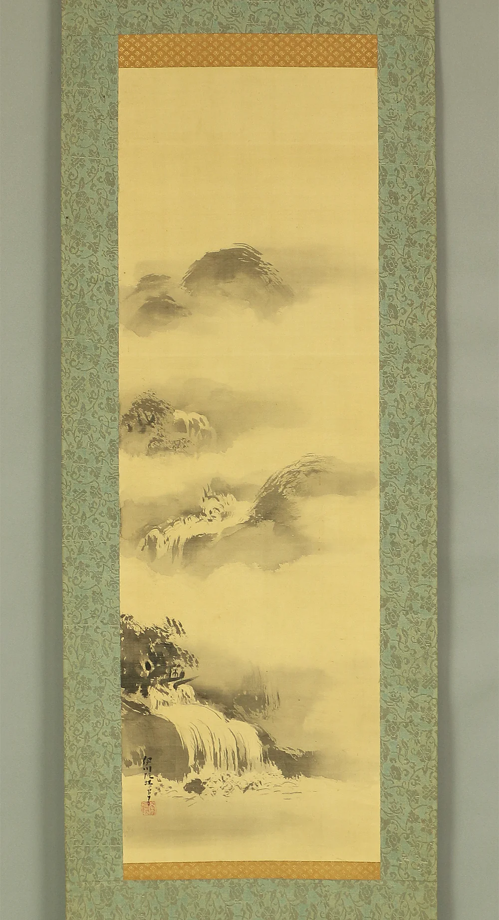 狩野伊川院栄信 Kano Isenin Naganobu (1775-1828) Japanese antique art kakejiku kakemono wall hanging scroll / Suiboku Ink Landscape Blank Beauty with Box RB573 - Image 13