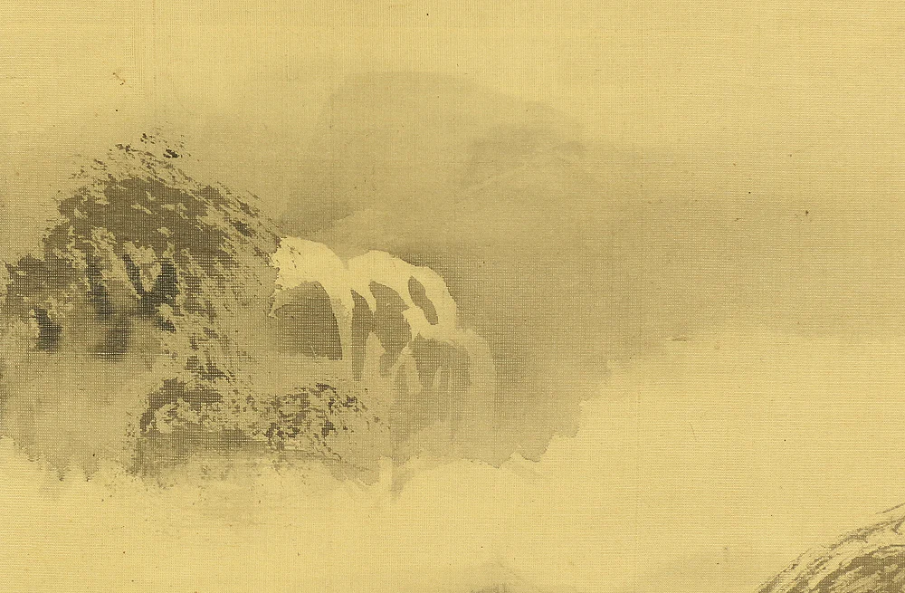 狩野伊川院栄信 Kano Isenin Naganobu (1775-1828) Japanese antique art kakejiku kakemono wall hanging scroll / Suiboku Ink Landscape Blank Beauty with Box RB573 - Image 17