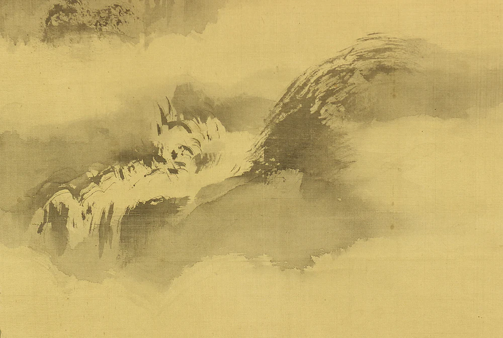 狩野伊川院栄信 Kano Isenin Naganobu (1775-1828) Japanese antique art kakejiku kakemono wall hanging scroll / Suiboku Ink Landscape Blank Beauty with Box RB573 - Image 18