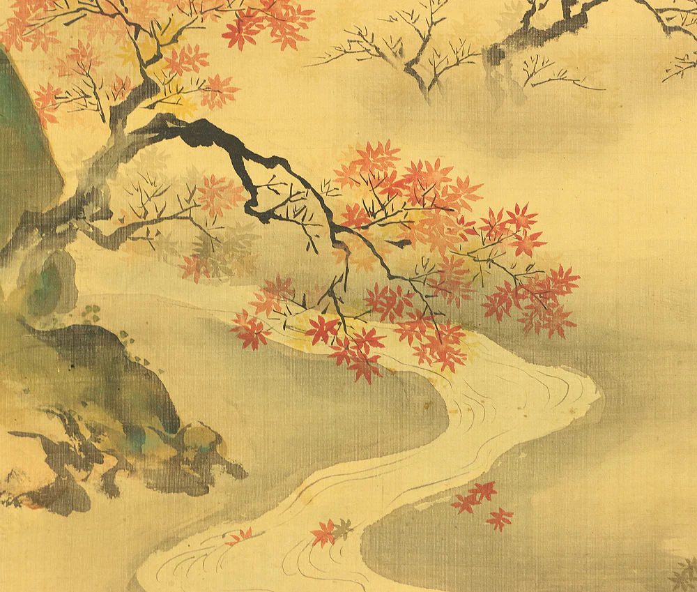 狩野探信守道 Kano Tanshin Morimichi (1785-1836) Japanese antique art Paired kakejiku kakemono wall hanging scrolls / Landscape Painting Spring and Autumn RC533 - Image 22