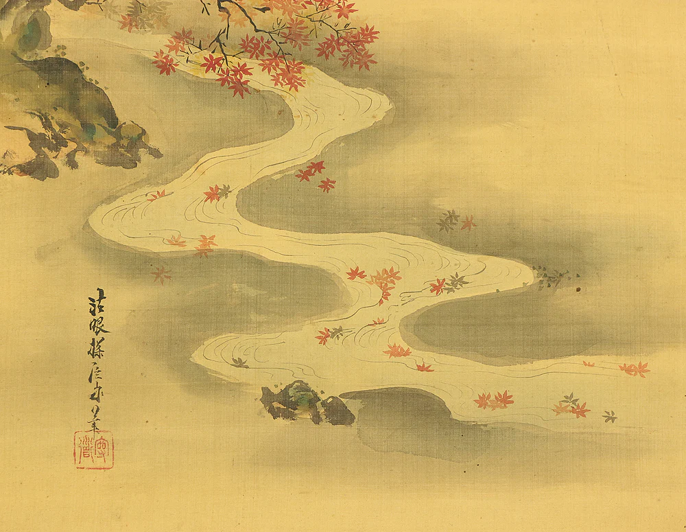 狩野探信守道 Kano Tanshin Morimichi (1785-1836) Japanese antique art Paired kakejiku kakemono wall hanging scrolls / Landscape Painting Spring and Autumn RC533 - Image 23