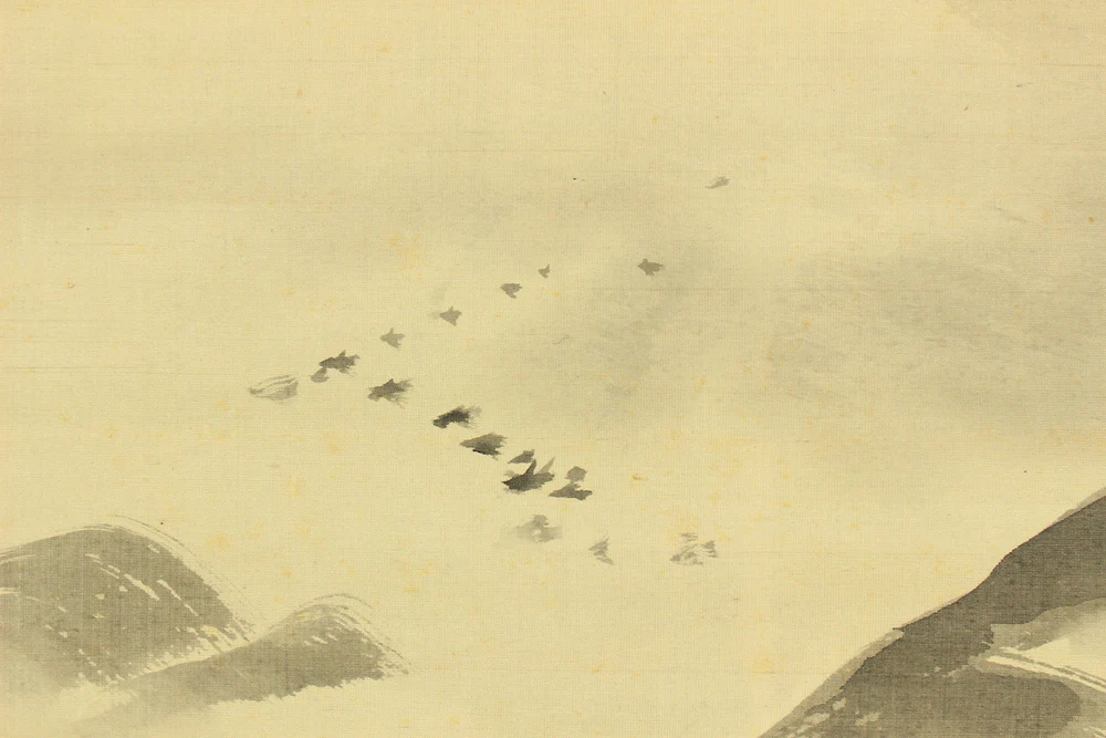 狩野養川院惟信 Kano Yosenin Korenobu (1753-1808) Japanese antique Paired kakejiku kakemono wall hanging scrolls / Landscapes Rising Sun and Moon with Appraised Box RD631 - Image 7