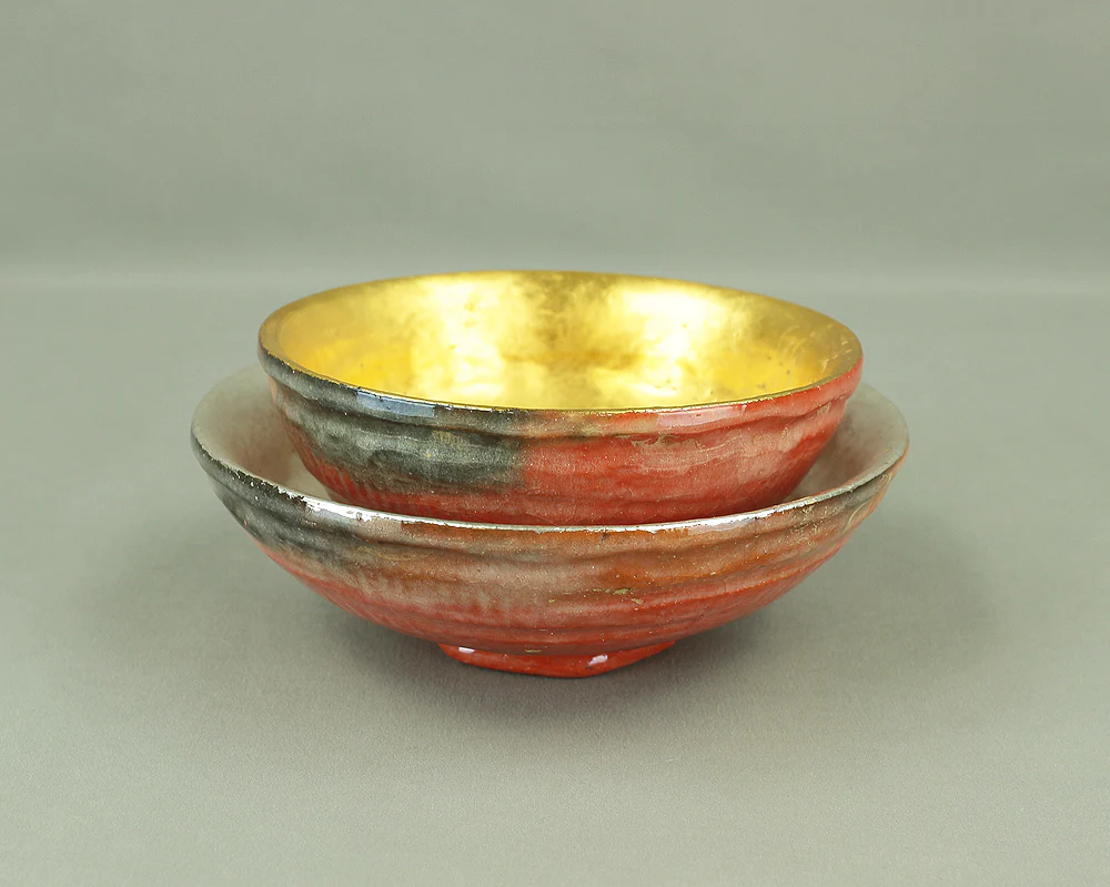 二代 小川長楽 Ogawa Choraku 2nd (1912-1991) Shimadai Tea Bowls Japanese tea ceremony utensil with Original Box (Tomobako) V958 - Image 3