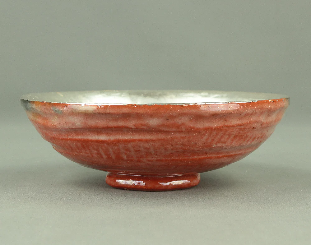 二代 小川長楽 Ogawa Choraku 2nd (1912-1991) Shimadai Tea Bowls Japanese tea ceremony utensil with Original Box (Tomobako) V958 - Image 8