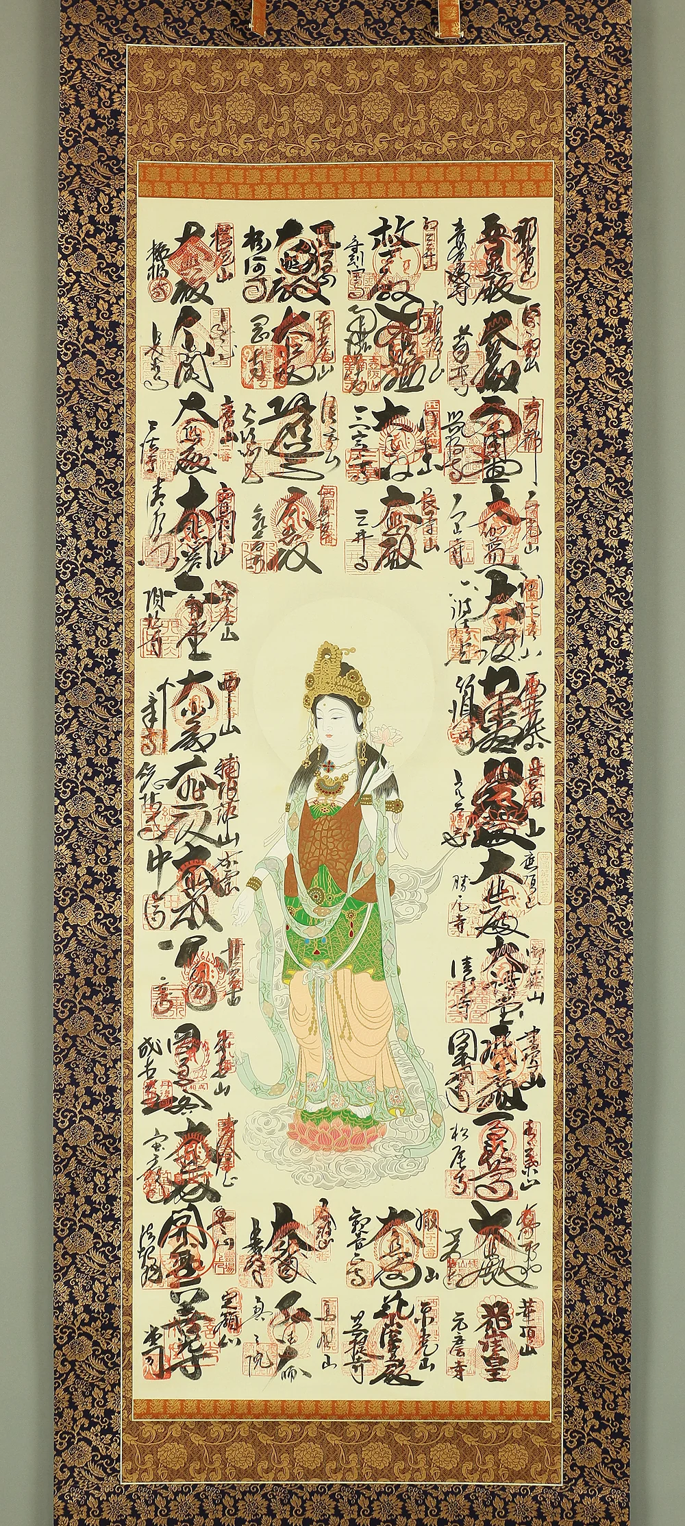 西国三十三ヶ所 Saigoku 33 Pilgrimage Places Kannon Bosatsu Guanyin / Japanese art Buddhism kakejiku kakemono hanging scroll A441