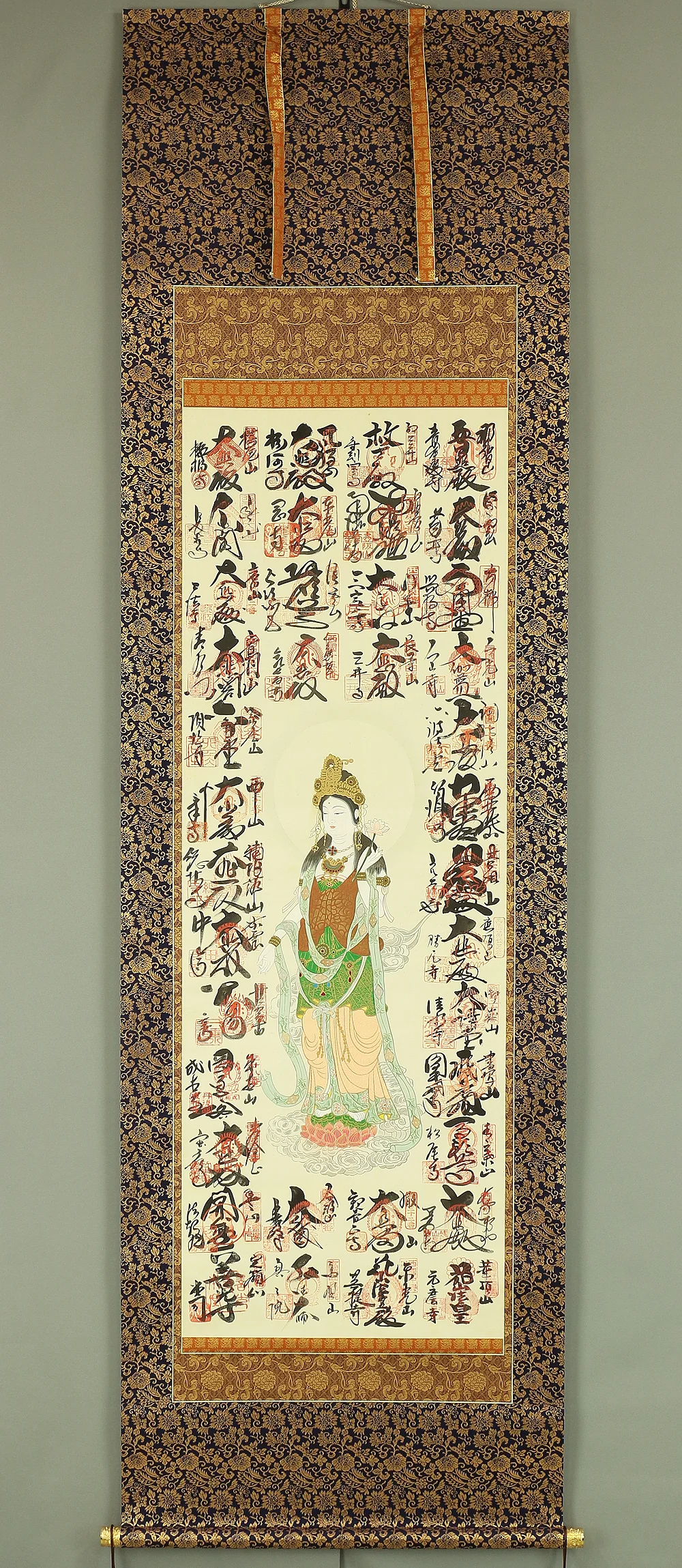 西国三十三ヶ所 Saigoku 33 Pilgrimage Places Kannon Bosatsu Guanyin / Japanese art Buddhism kakejiku kakemono hanging scroll A441 - Image 2