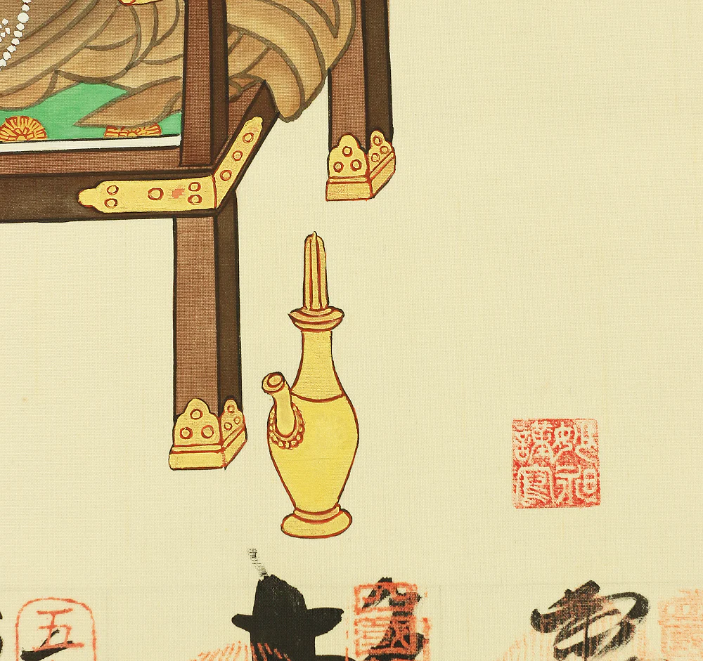 四国八十八ヶ所 Shikoku 88 Pilgrimage Places Kobo Daishi Kukai / Japanese art Buddhism kakejiku kakemono wall hanging scroll with Box W944 - Image 9