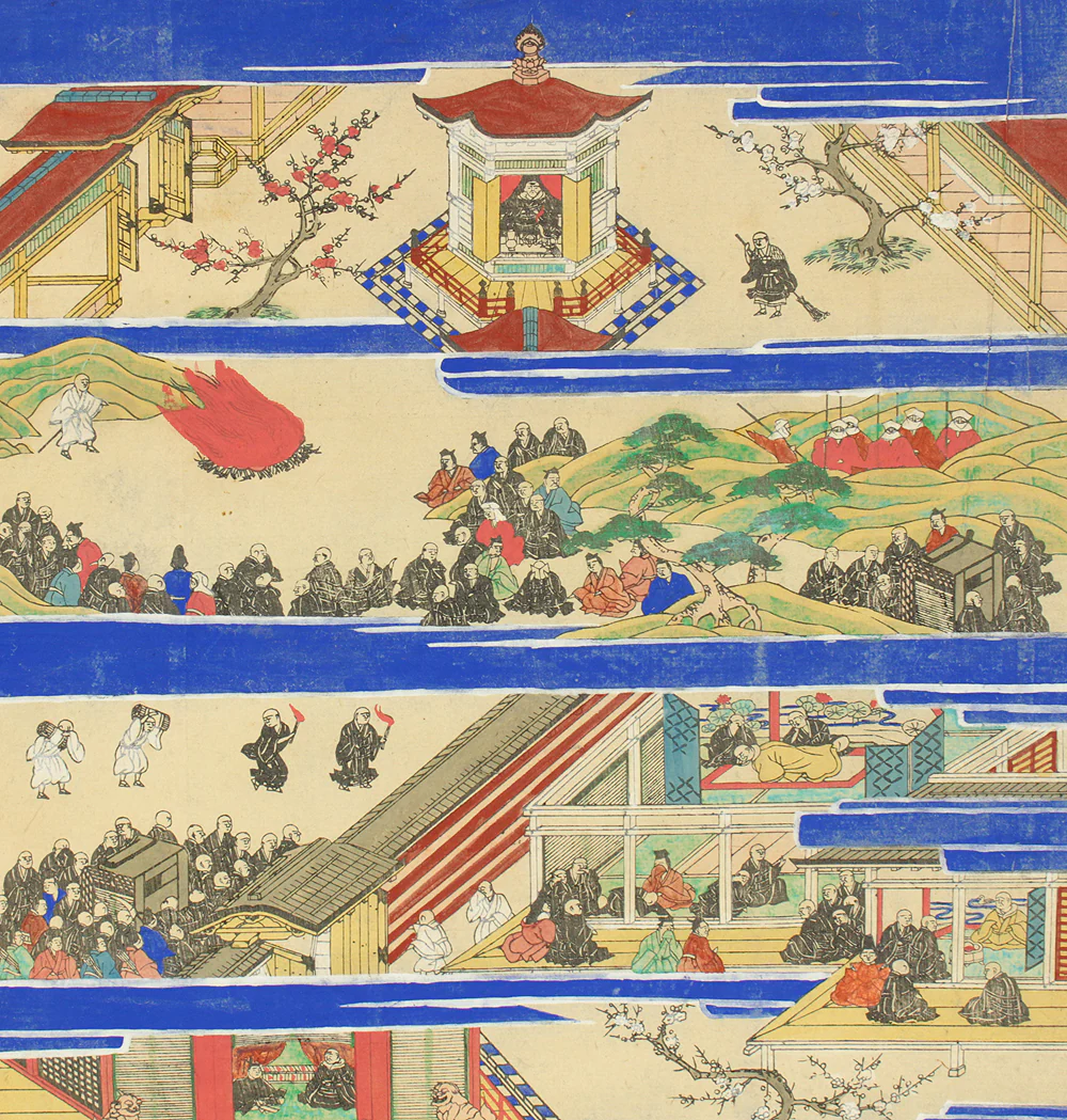 Printed - 親鸞聖人御絵伝 Shinran Jonin Godenne with Box / Japanese art Buddhism kakejiku kakemono wall hanging scroll RC804 - Image 5