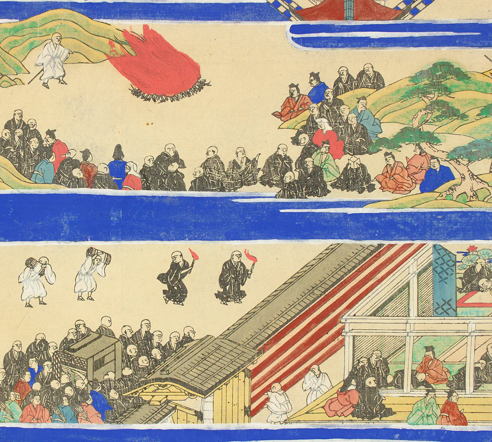 Printed - 親鸞聖人御絵伝 Shinran Jonin Godenne with Box / Japanese art Buddhism kakejiku kakemono wall hanging scroll RC804 - Image 8
