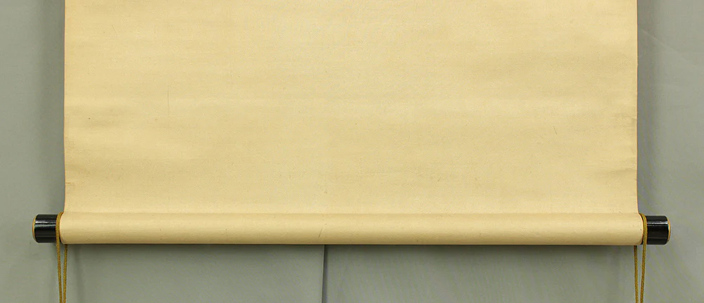 狩野洞春美信 Kano Doshun Yoshinobu (1747-1797) 加藤千蔭 Kato Chikage (1735-1808) Japanese antique art Paired kakejiku kakemono wall hanging scrolls / Cherry Blossoms and Poem with Box RD452 - Image 14