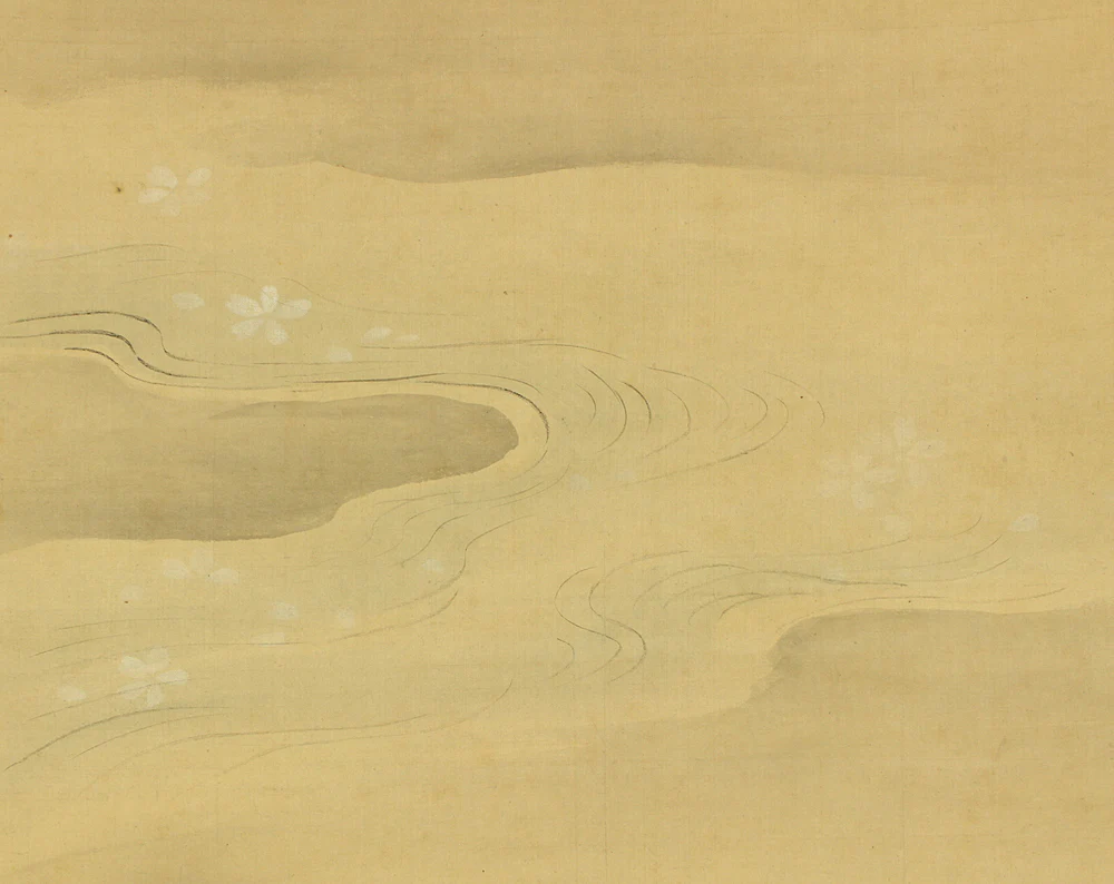 狩野洞春美信 Kano Doshun Yoshinobu (1747-1797) 加藤千蔭 Kato Chikage (1735-1808) Japanese antique art Paired kakejiku kakemono wall hanging scrolls / Cherry Blossoms and Poem with Box RD452 - Image 22