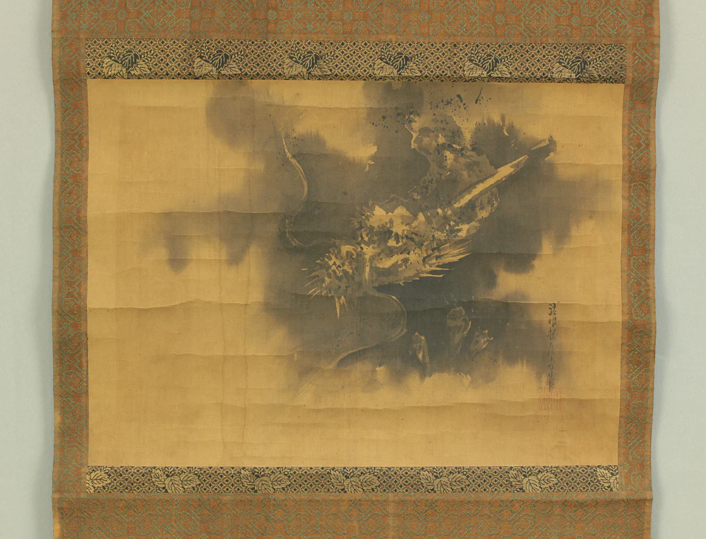 狩野探信守道 Kano Tanshin Morimichi (1785-1836) Japanese antique art kakejiku kakemono wall hanging scroll / Cloud Dragon RD329