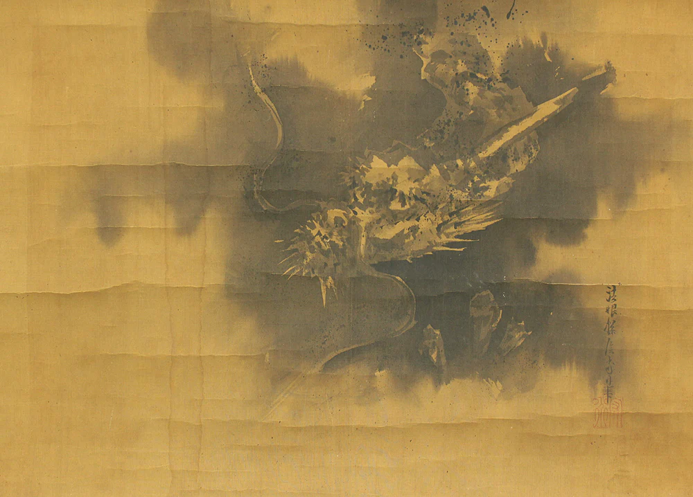 狩野探信守道 Kano Tanshin Morimichi (1785-1836) Japanese antique art kakejiku kakemono wall hanging scroll / Cloud Dragon RD329 - Image 4