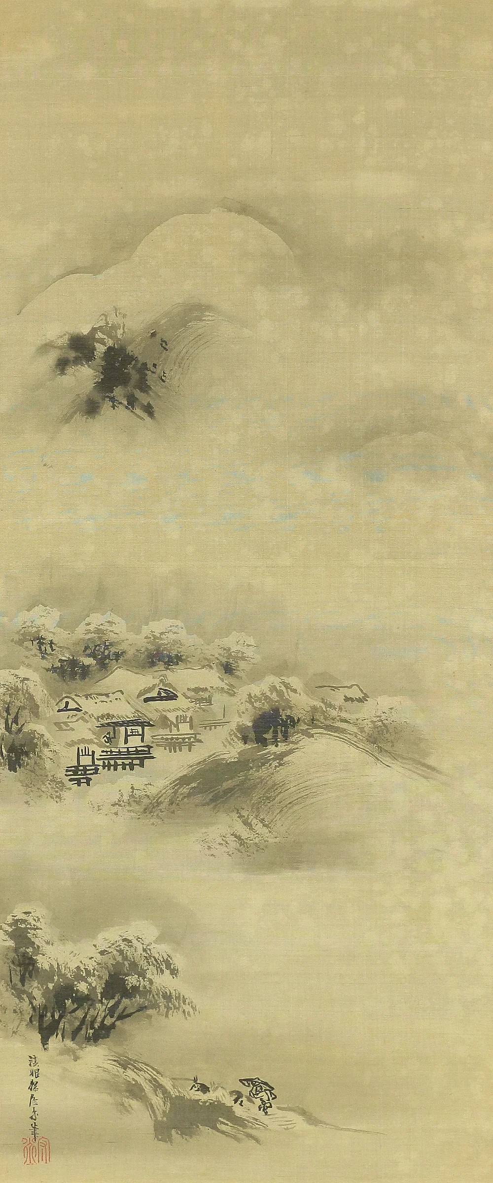 狩野探信守道 Kano Tanshin Morimichi (1785-1836) Japanese antique art kakejiku kakemono wall hanging scroll / Suiboku Ink Landscape Blank Beauty with Box RB568 - Image 18