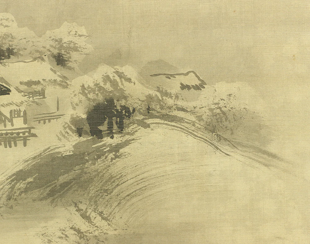 狩野探信守道 Kano Tanshin Morimichi (1785-1836) Japanese antique art kakejiku kakemono wall hanging scroll / Suiboku Ink Landscape Blank Beauty with Box RB568 - Image 22