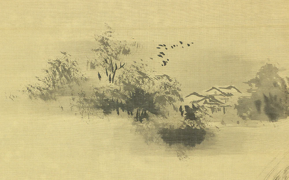 狩野探信守道 Kano Tanshin Morimichi (1785-1836) Japanese antique art kakejiku kakemono wall hanging scroll / Suiboku Ink Landscape Blank Beauty with Box RB568 - Image 8