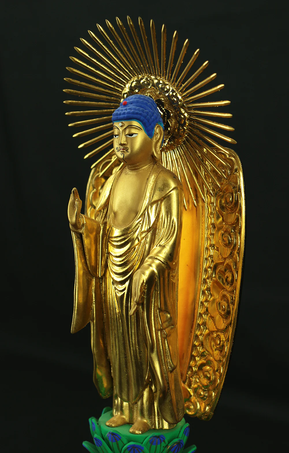 阿弥陀如来 Amida Nyorai (Amitābha) Gilt Lacquer Resin Statue Sculpture VA438 - Image 14