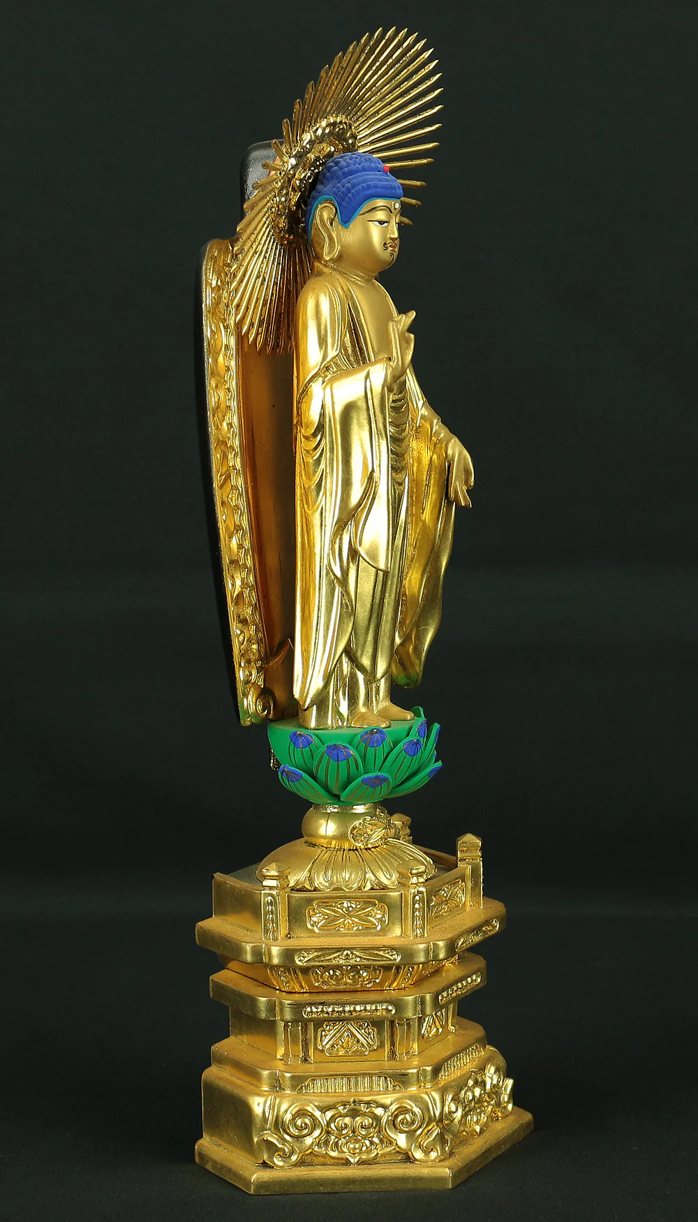 阿弥陀如来 Amida Nyorai (Amitābha) Gilt Lacquer Resin Statue Sculpture VA438 - Image 3