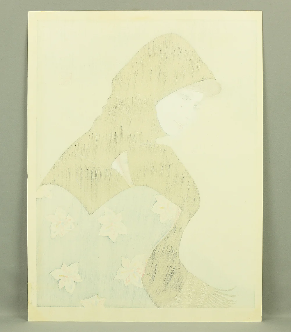 岩田専太郎 Iwata Sentaro (1901-1974) Original woodblock print 'Koyuki'「こゆき」(Light Snow) - 148/450 NW629 - Image 16