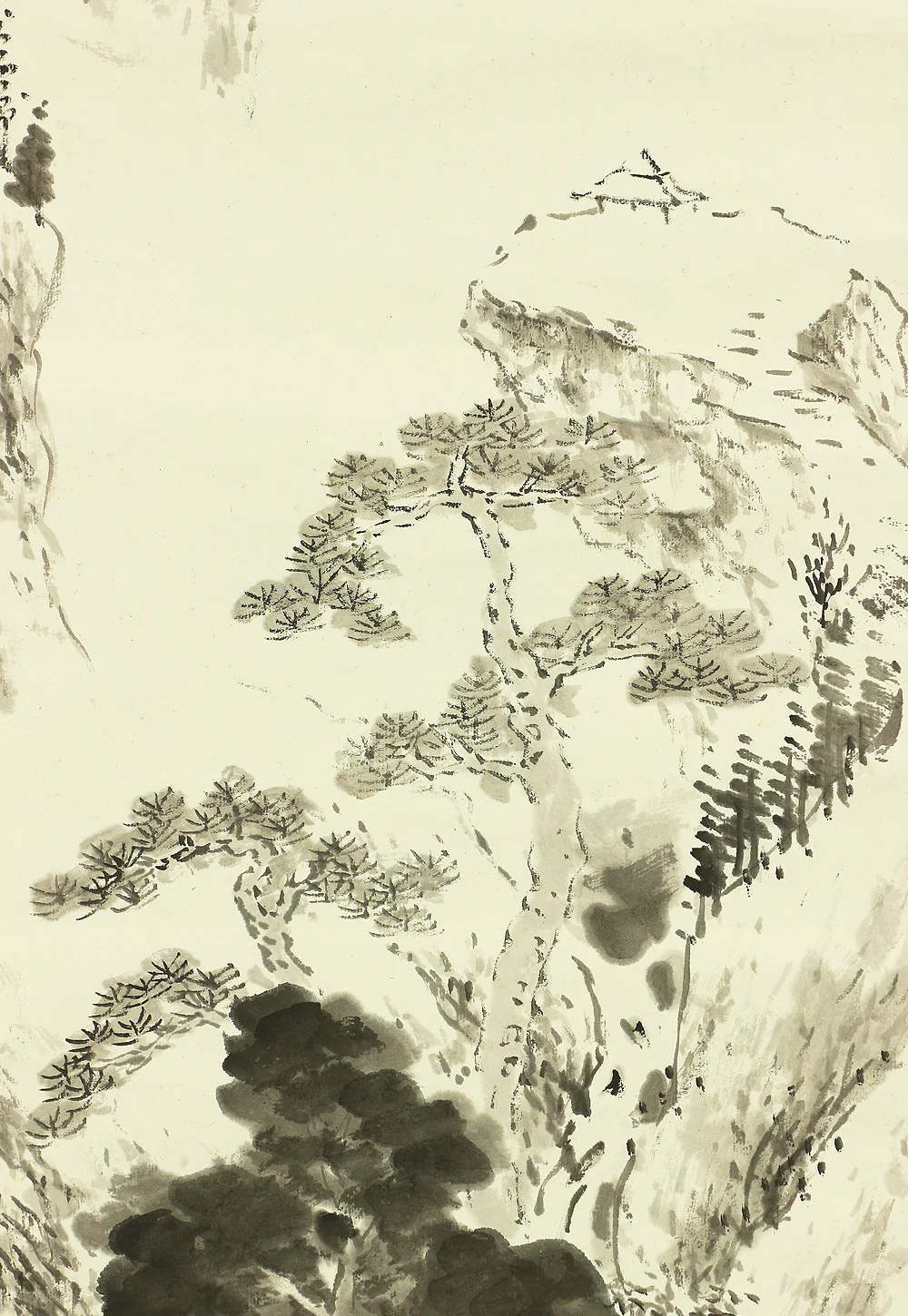 伊豆原麻谷 Izuhara Makoku (1778-1860) Japanese antique art kakejiku kakemono wall hanging scroll / Pine Tree Ravine Sansui Landscape RB550 - Image 8