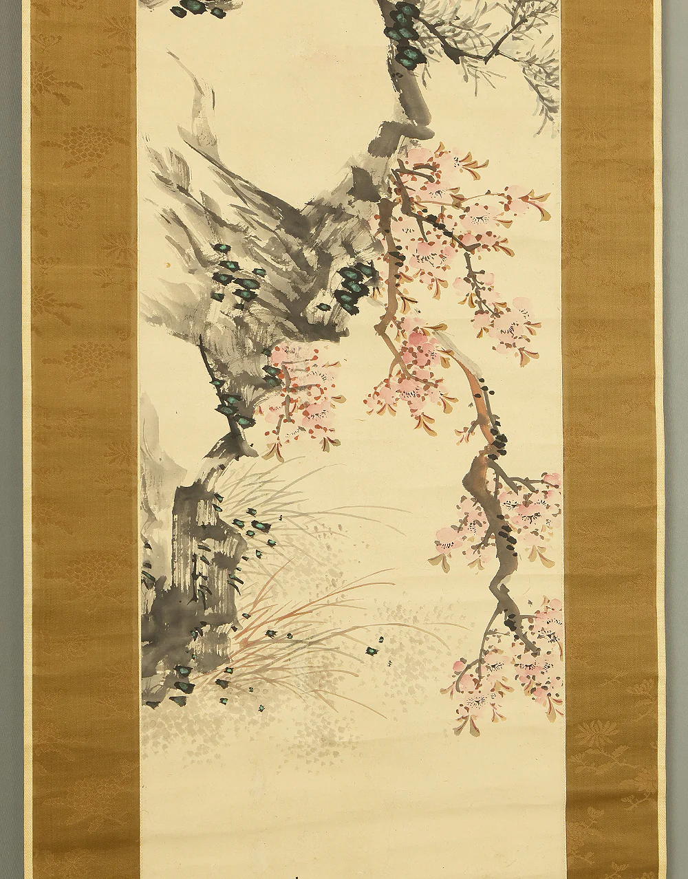 伊豆原麻谷 Izuhara Makoku (1778-1860) Japanese antique art kakejiku kakemono wall hanging scroll / Two Birds Perched on Plum Tree RE580 - Image 21