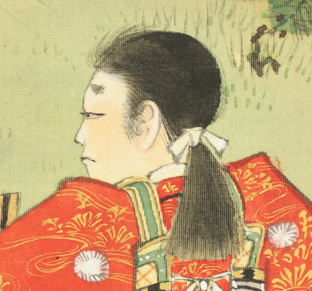 小磯前雪窓 Koisozaki Sessô (1832-1902) Japanese art Paired kakejiku kakemono wall hanging scrolls / 楠正成 遺訓之図 - Sakurai no parting 桜井の別れ, 源義光 授秘曲図 - Ashigara Pass 足柄峠 RC935 - Image 11