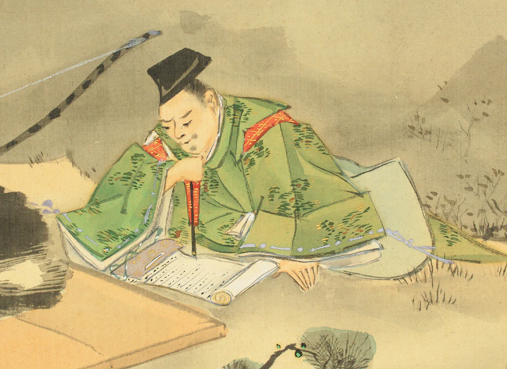 小磯前雪窓 Koisozaki Sessô (1832-1902) Japanese art Paired kakejiku kakemono wall hanging scrolls / 楠正成 遺訓之図 - Sakurai no parting 桜井の別れ, 源義光 授秘曲図 - Ashigara Pass 足柄峠 RC935 - Image 25