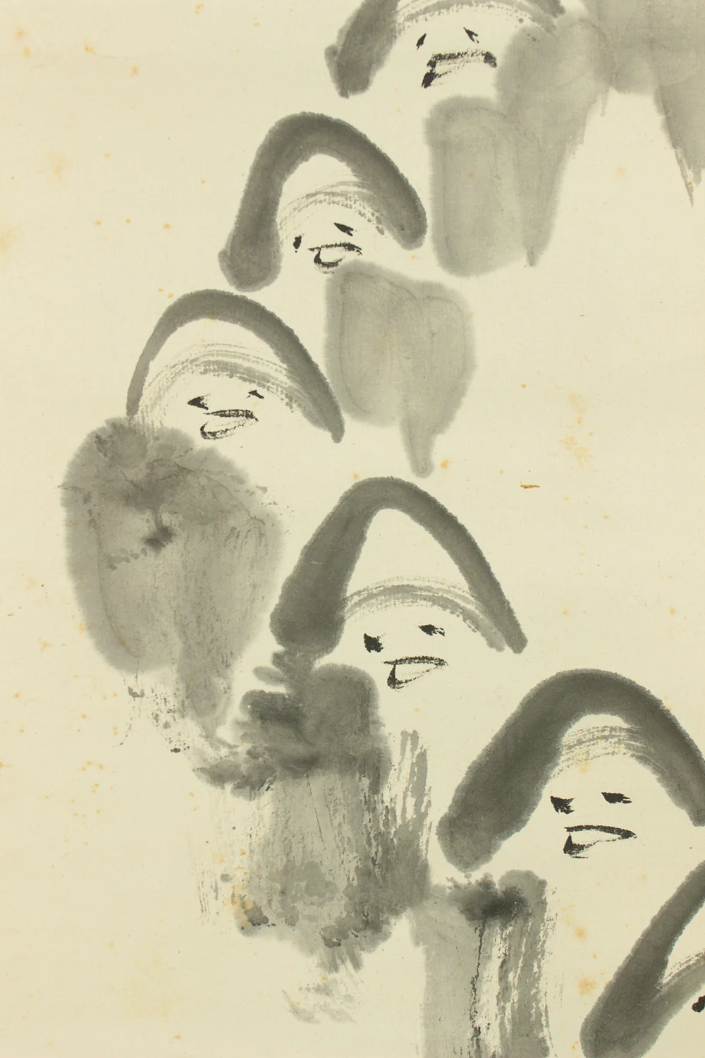中原南天棒 Nakahara Nantenbo (1839-1925) Rinzai sect priest Buddhist monk Japanese antique art Zen Paired kakejiku kakemono wall hanging scrolls / 四海雲水 鉢孟如雷 烏藤圓笠 化幾村歸 - Mendicant Priest with Original Box (Tomobako) RD797 - Image 23