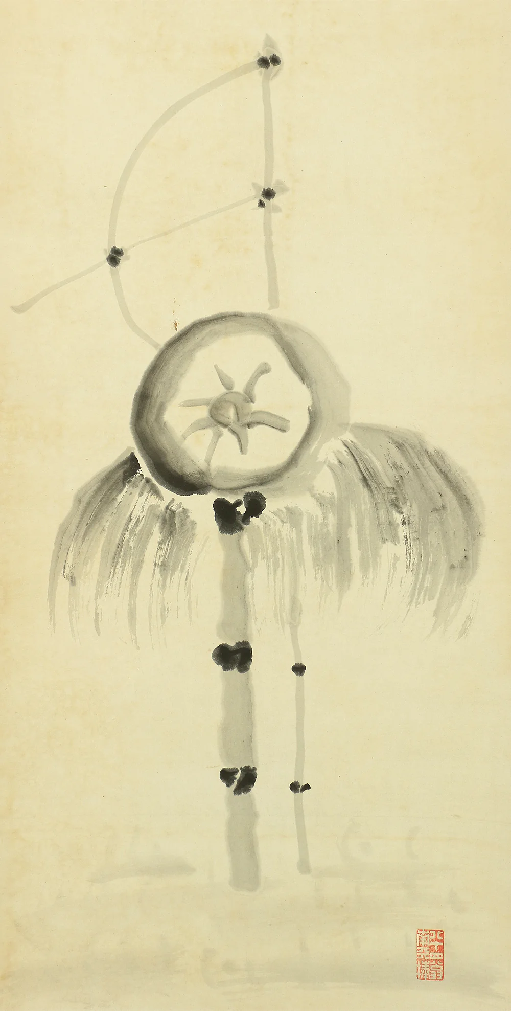 中原南天棒 NAKAHARA NANTENBO Rinzai sect priest monk Japanese antique art Zen kakejiku kakemono hanging scroll / Scarecrow たを終ても~ W465 - Image 10