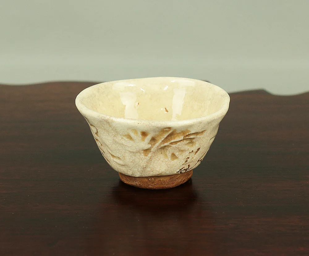 大田垣蓮月 Otagaki Rengetsu (1791-1875) Japanese Sencha Tea Cup Nail Carving Waka Poem 千代こもる ~ V191 - Image 3