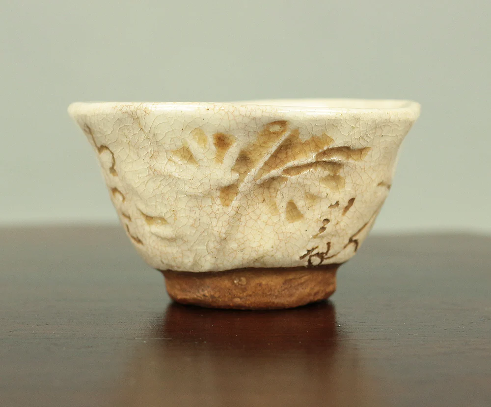 大田垣蓮月 Otagaki Rengetsu (1791-1875) Japanese Sencha Tea Cup Nail Carving Waka Poem 千代こもる ~ V191 - Image 4