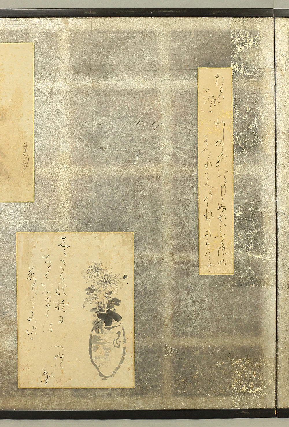 大田垣蓮月 Otagaki Rengetsu Japanese antique room divider Byobu 2 panels Folding screen / Attached Shikishi and Tanzaku that are written her marvelous Waka poems V573 - Image 31