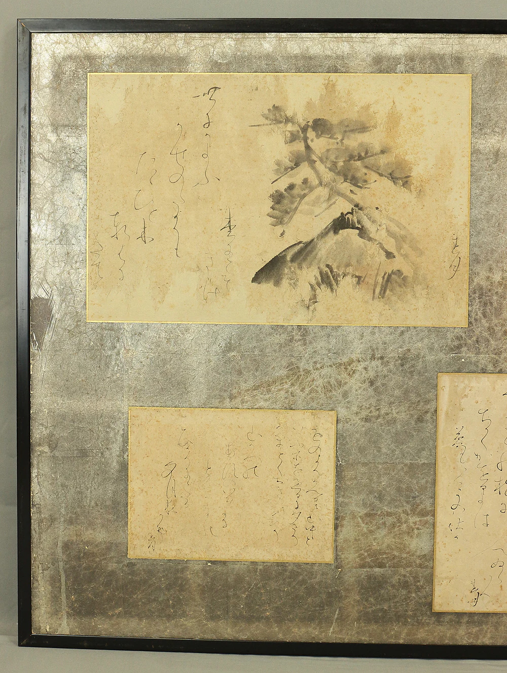 大田垣蓮月 Otagaki Rengetsu Japanese antique room divider Byobu 2 panels Folding screen / Attached Shikishi and Tanzaku that are written her marvelous Waka poems V573 - Image 43