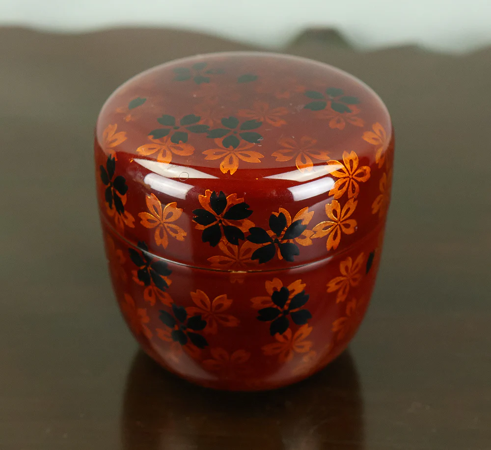 佐々木麗峰 Sasaki Reiho Japanese tea ceremony utensil / Cherry Blossoms Makie Translucent Lacquer Finish Natsume Tea Caddy with Original Box (Tomobako) VB195 - Image 13