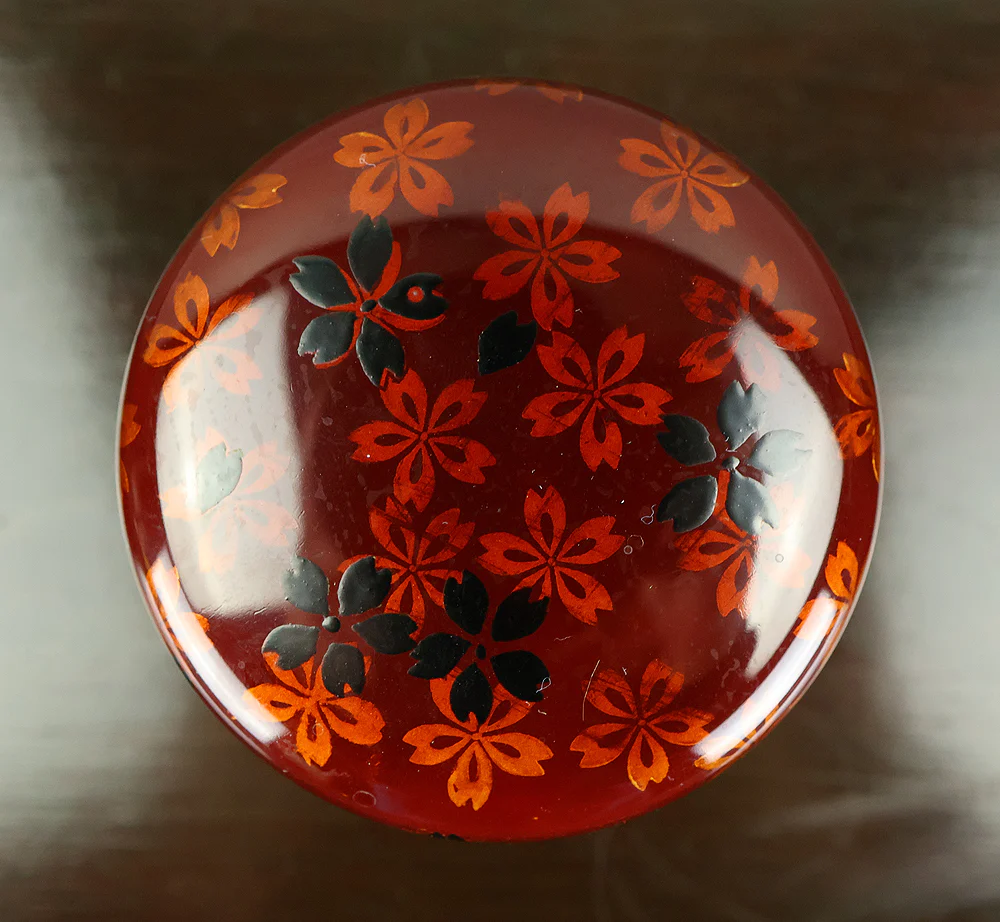 佐々木麗峰 Sasaki Reiho Japanese tea ceremony utensil / Cherry Blossoms Makie Translucent Lacquer Finish Natsume Tea Caddy with Original Box (Tomobako) VB195 - Image 14