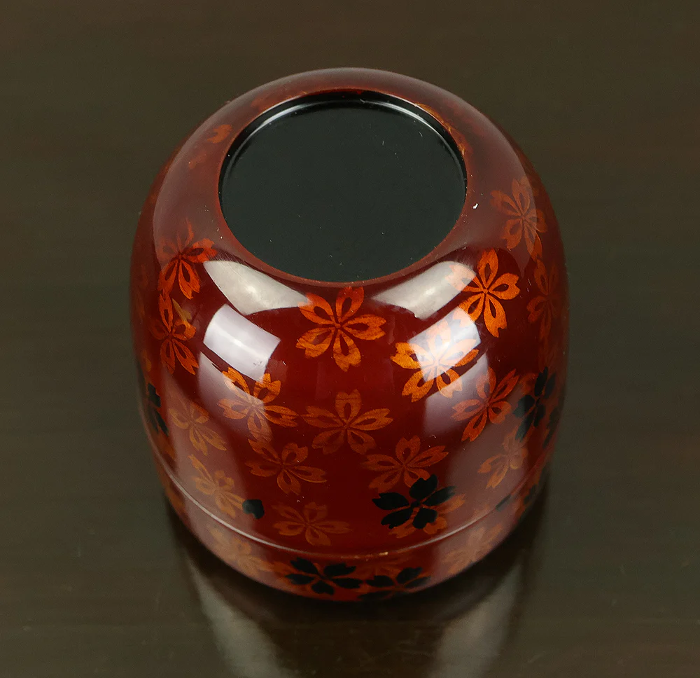 佐々木麗峰 Sasaki Reiho Japanese tea ceremony utensil / Cherry Blossoms Makie Translucent Lacquer Finish Natsume Tea Caddy with Original Box (Tomobako) VB195 - Image 19