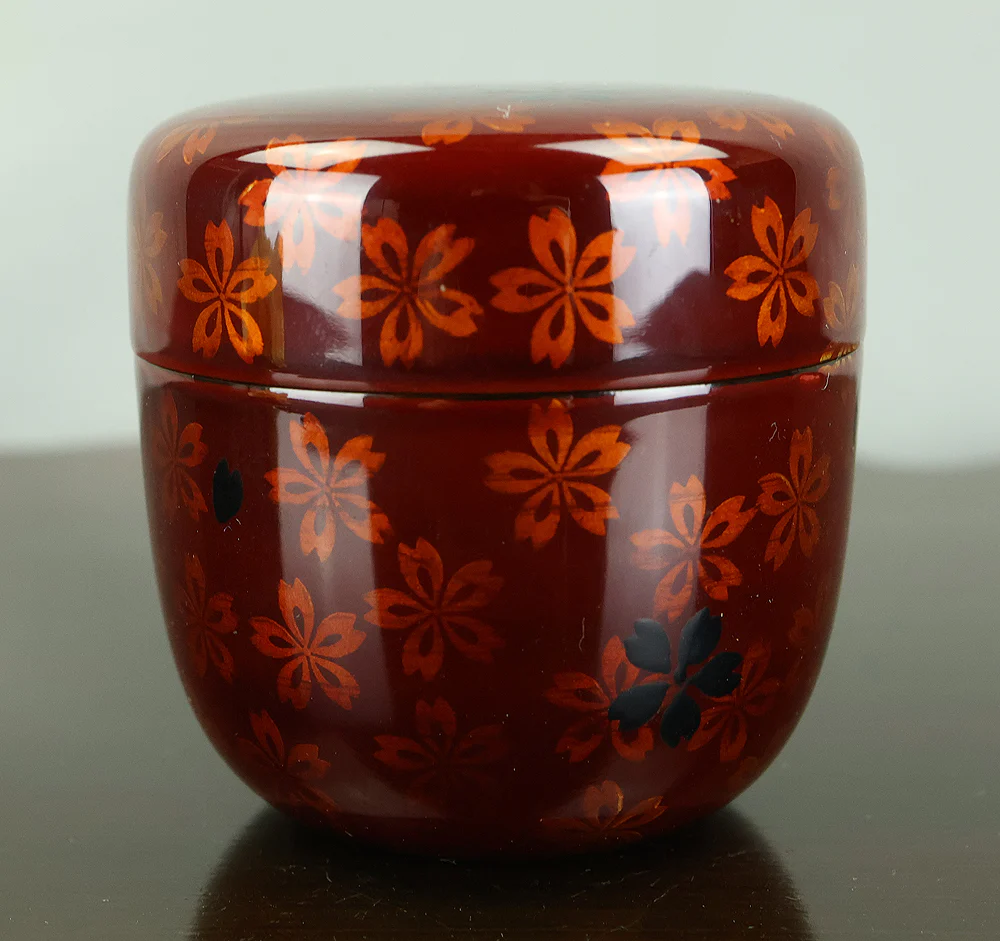 佐々木麗峰 Sasaki Reiho Japanese tea ceremony utensil / Cherry Blossoms Makie Translucent Lacquer Finish Natsume Tea Caddy with Original Box (Tomobako) VB195 - Image 5