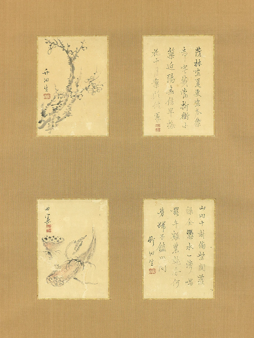 田能村竹田 Tanomura Chikuden (1777-1835) Japanese antique art kakejiku kakemono wall hanging scroll / Plum and Lotus Root with Box RA905 - Image 4