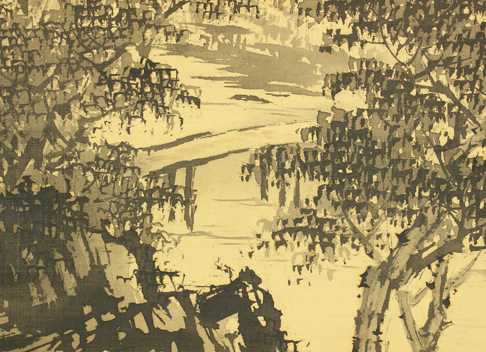 青木仙年 Aoki Sennen Japanese art kakejiku kakemono wall hanging scroll / Mountain Village Under Moonlight Landscape Sansui with Box RD650 - Image 12