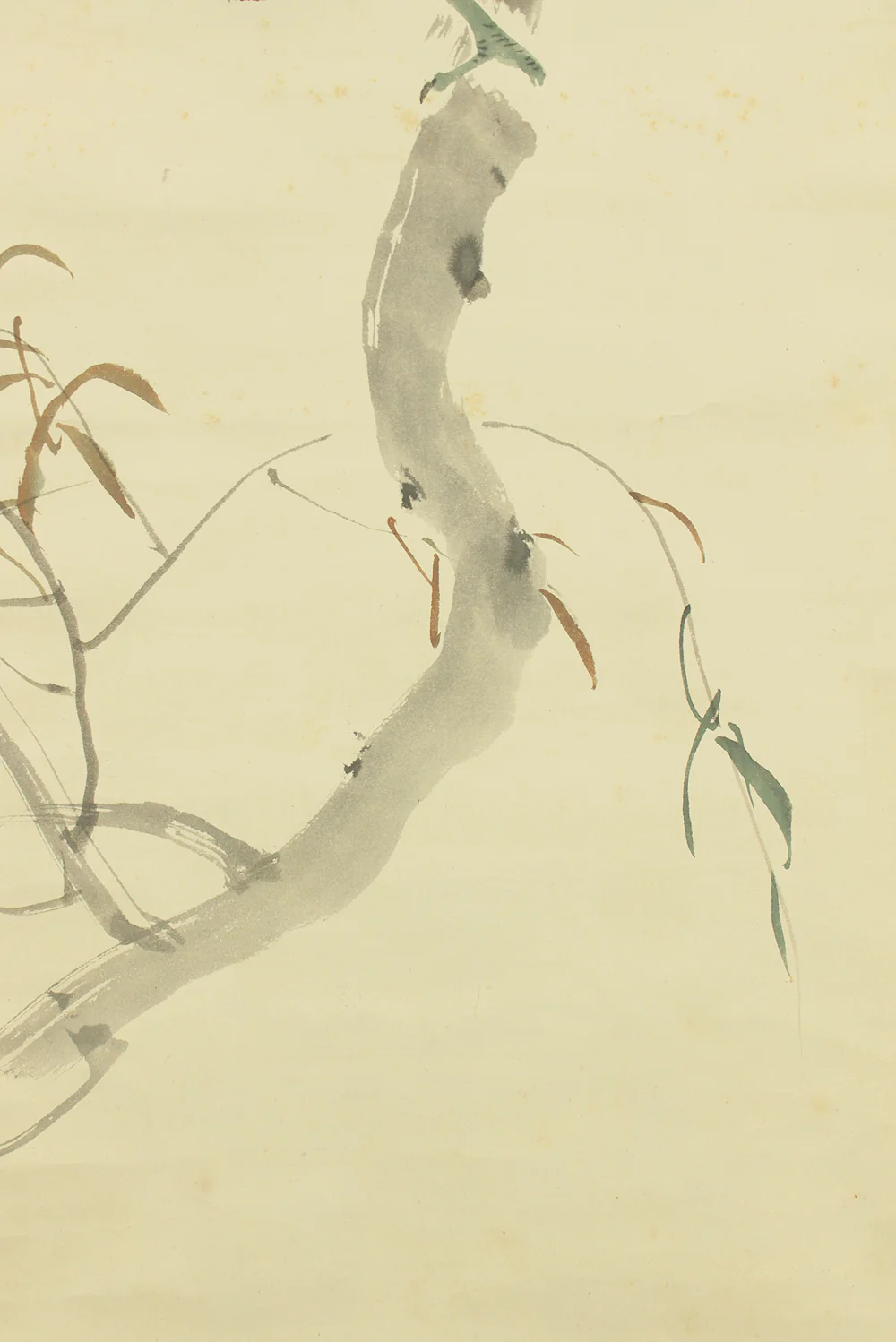 荒木十畝 Araki Jippo (1872-1944) Japanese art kakejiku kakemono wall hanging scroll / Willow and Heron with Original Double Box (Tomobako) RD330 - Image 13
