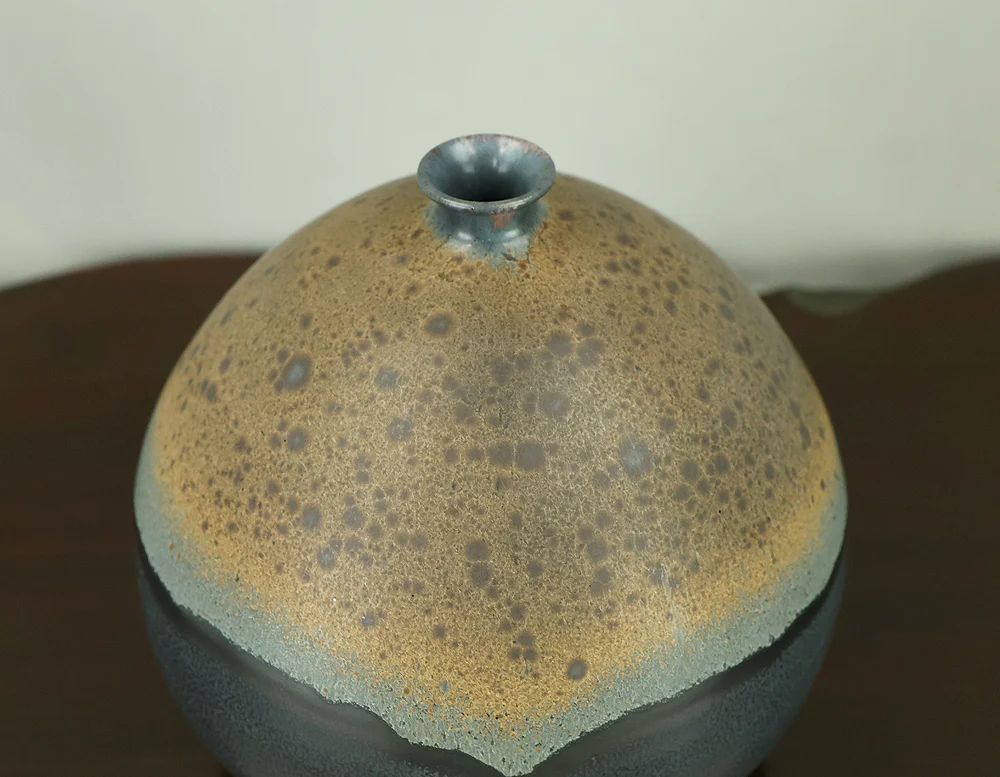 荒田耕治 Arata Koji (1938-2022) Kasama ware Black Glaze Decoration Single Flower Vase with Original Box (Tomobako) VA975 - Image 8