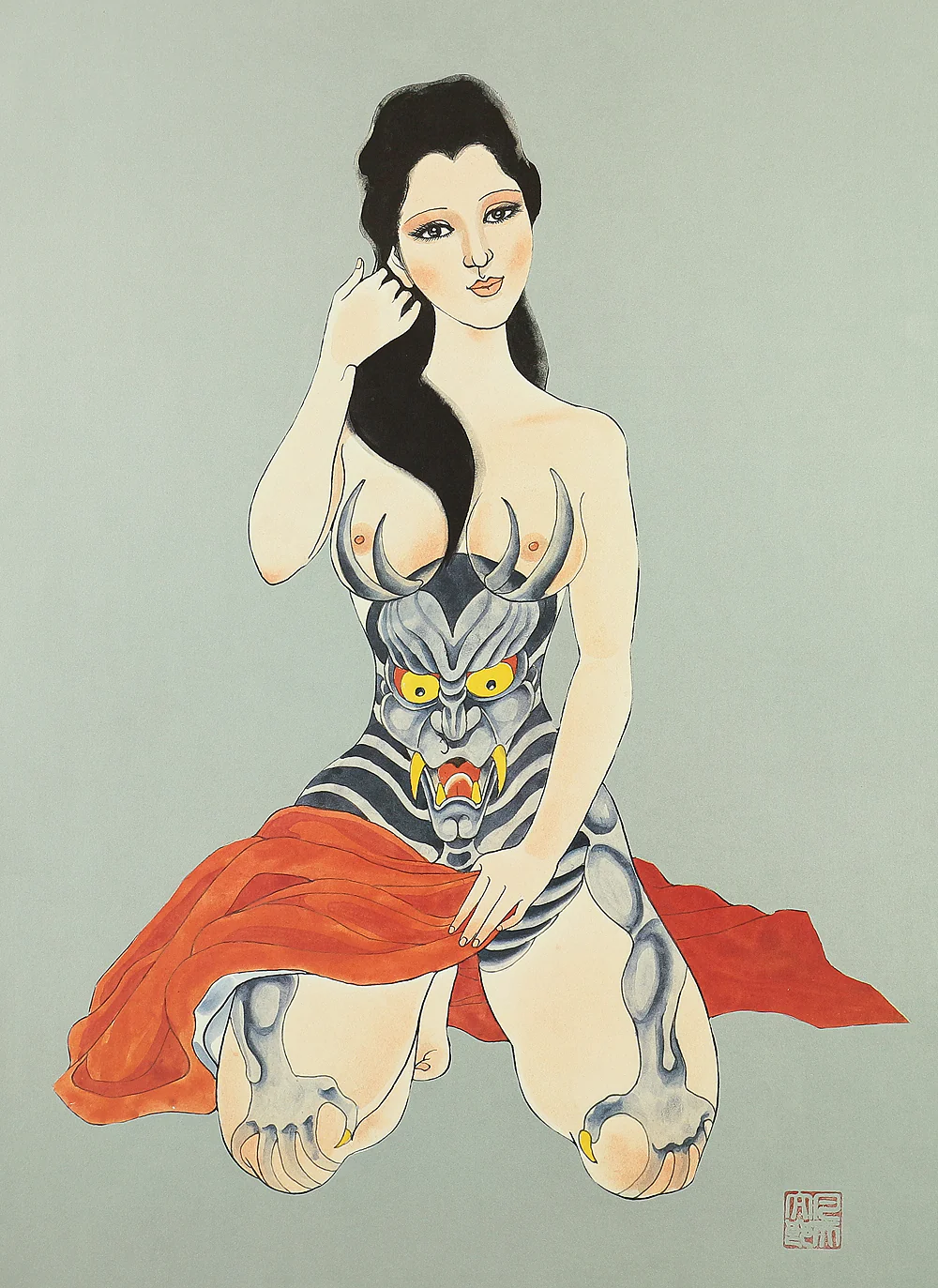 凡天太郎 Bonten Taro (1929-2008) Photolithograph complete 12pcs 'Yōen irezumi bijin gashū'「妖艶刺青美人画集」(Collection of Voluptuous Tattooed Beauties) - 1970-80s NW636 - Image 34