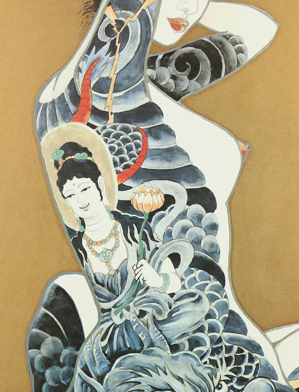 凡天太郎 Bonten Taro (1929-2008) Photolithograph complete 12pcs 'Yōen irezumi bijin gashū'「妖艶刺青美人画集」(Collection of Voluptuous Tattooed Beauties) - 1970-80s NW636 - Image 6