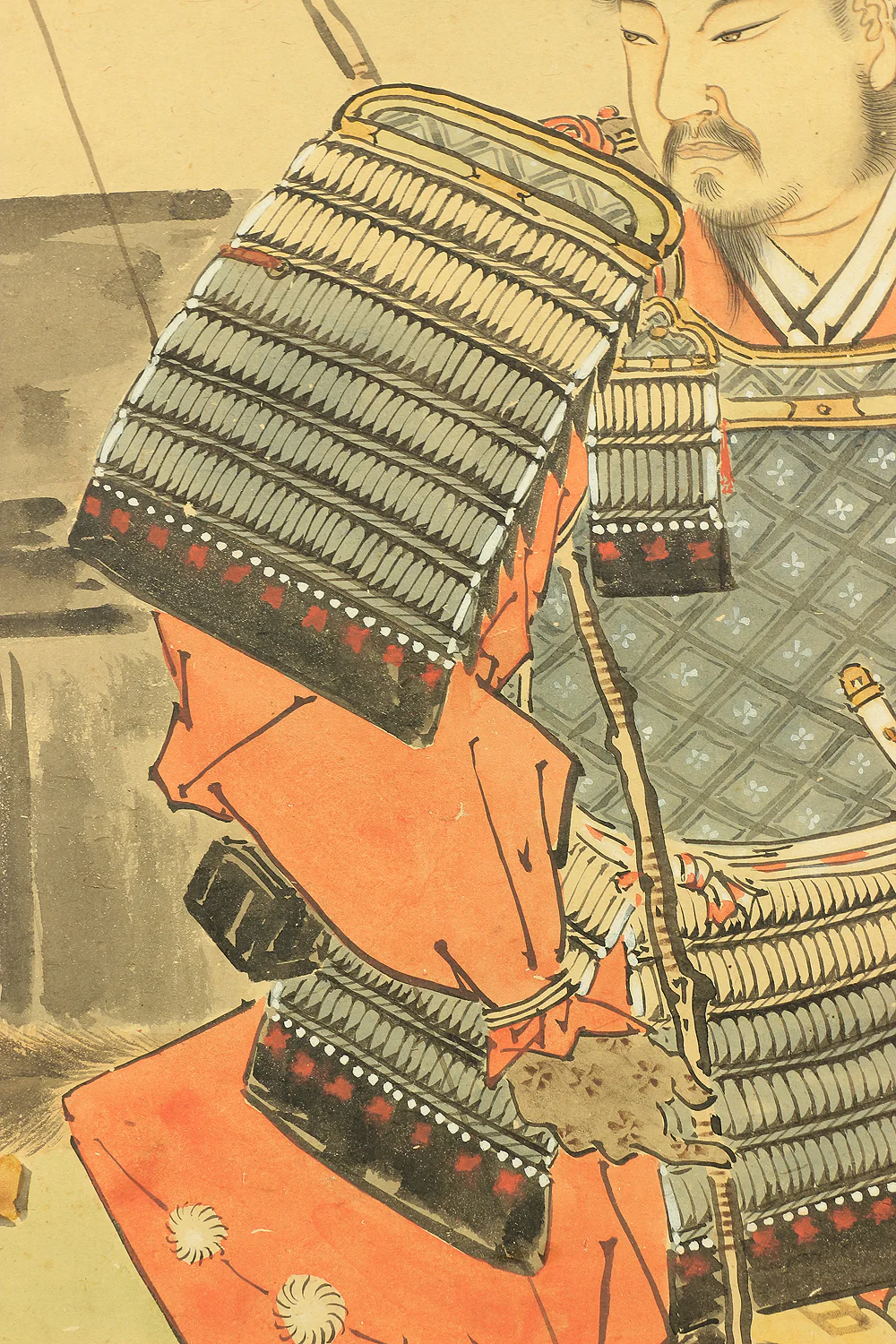千種掃雲 Chigusa Soun (1873-1944) Japanese art kakejiku kakemono wall hanging scroll / Armored Samurai with Long Bow RB968 - Image 8