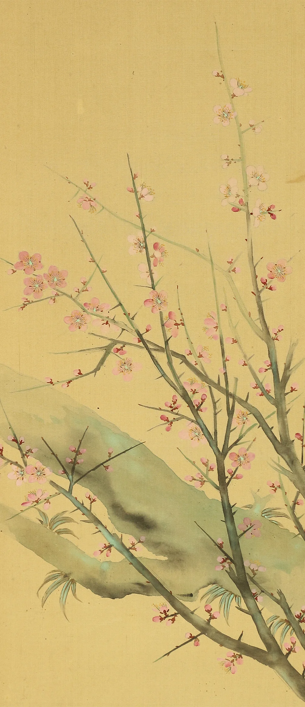 堂本印象 Domoto Insho Japanese art kakejiku kakemono wall hanging scroll / White Egret Heron on Plum Tree W962 - Image 5