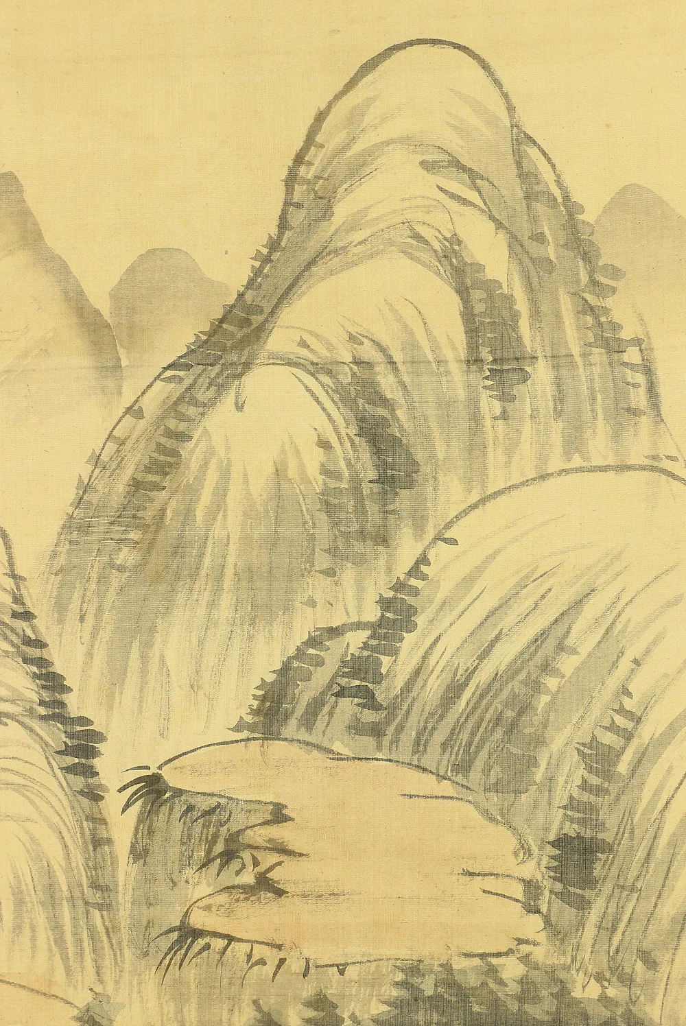 藤本鉄石 Fujimoto Tesseki (1816-1863) Japanese antique art kakejiku kakemono wall hanging scroll / Mountains Landscape Sansui with Double Box RA272 - Image 7