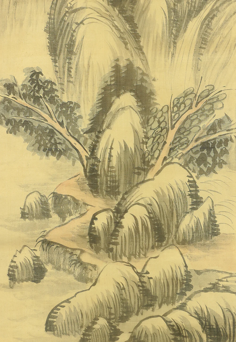 藤本鉄石 Fujimoto Tesseki (1816-1863) Japanese antique art kakejiku kakemono wall hanging scroll / Mountains Landscape Sansui with Double Box RA272 - Image 9