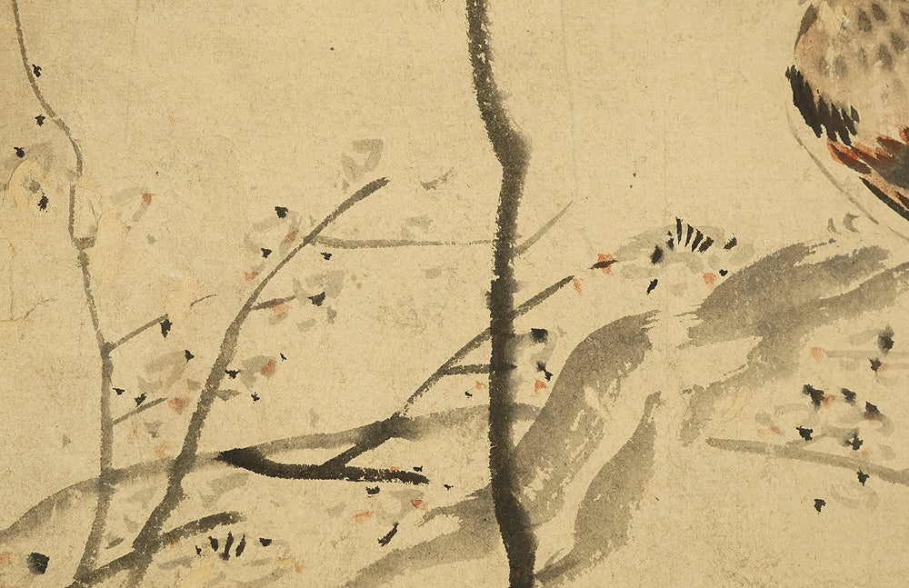 藤本鉄石 Fujimoto Tesseki (1816-1863) Japanese antique art kakejiku kakemono wall hanging scroll / Two Sparrows Perched on Tree RE939 - Image 10