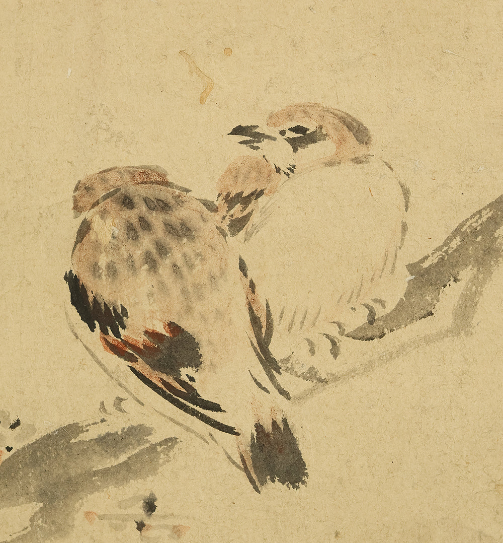 藤本鉄石 Fujimoto Tesseki (1816-1863) Japanese antique art kakejiku kakemono wall hanging scroll / Two Sparrows Perched on Tree RE939 - Image 7
